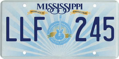 MS license plate LLF245