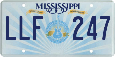 MS license plate LLF247