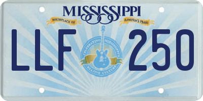 MS license plate LLF250