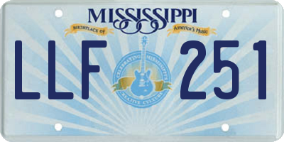 MS license plate LLF251