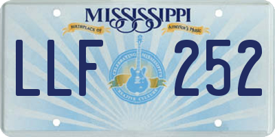 MS license plate LLF252