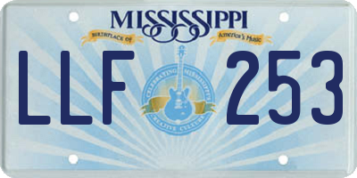 MS license plate LLF253