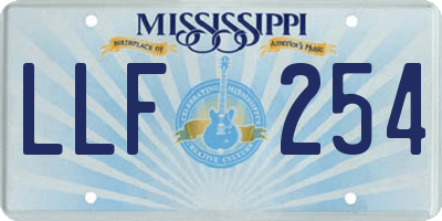 MS license plate LLF254