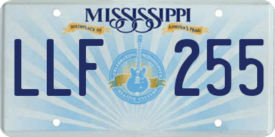 MS license plate LLF255