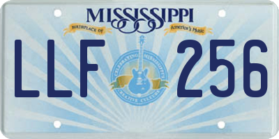 MS license plate LLF256