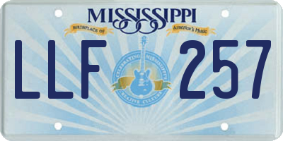 MS license plate LLF257