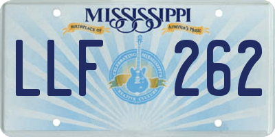 MS license plate LLF262