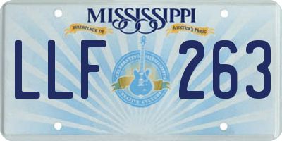 MS license plate LLF263