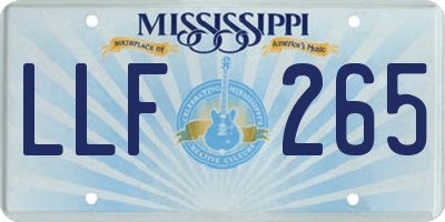 MS license plate LLF265
