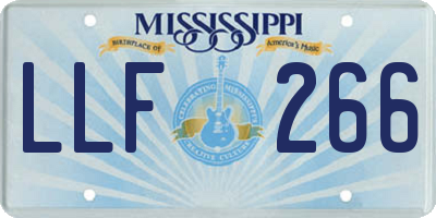 MS license plate LLF266