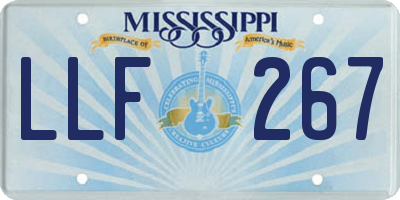 MS license plate LLF267