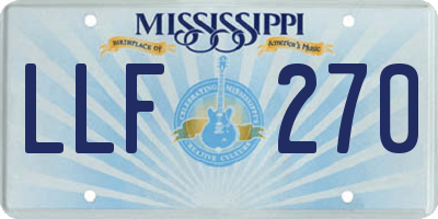 MS license plate LLF270