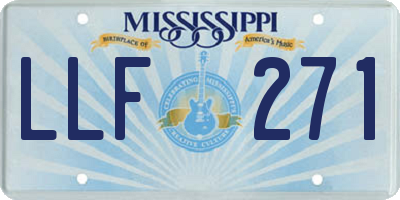 MS license plate LLF271
