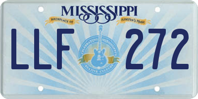 MS license plate LLF272
