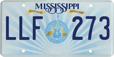 MS license plate LLF273