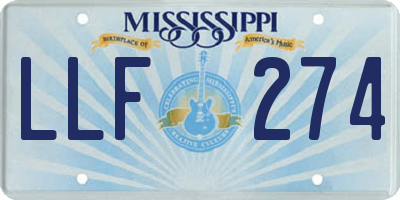 MS license plate LLF274