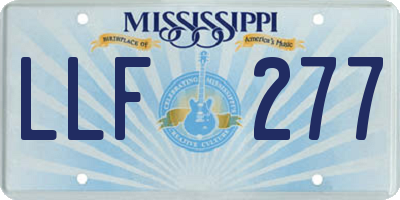 MS license plate LLF277