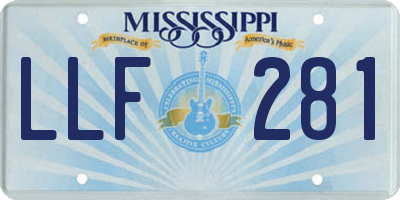 MS license plate LLF281