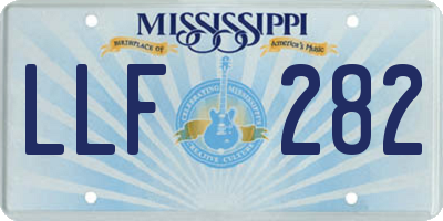 MS license plate LLF282