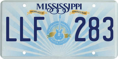 MS license plate LLF283