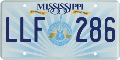 MS license plate LLF286