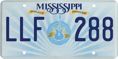 MS license plate LLF288