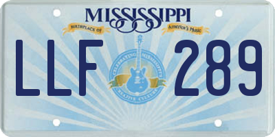 MS license plate LLF289
