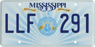MS license plate LLF291