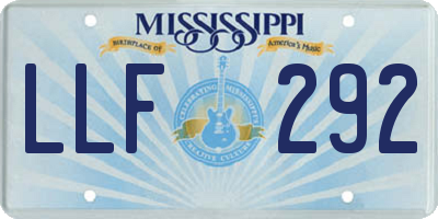 MS license plate LLF292