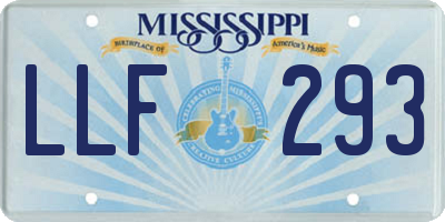 MS license plate LLF293