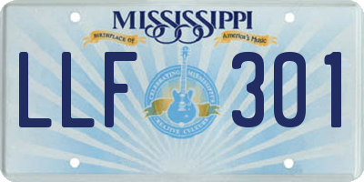 MS license plate LLF301
