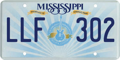 MS license plate LLF302