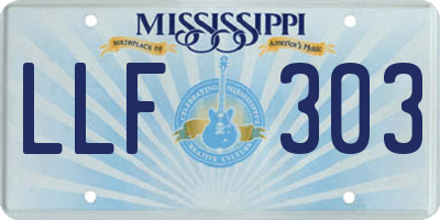 MS license plate LLF303