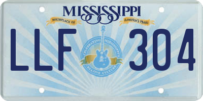 MS license plate LLF304