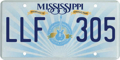 MS license plate LLF305