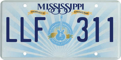 MS license plate LLF311