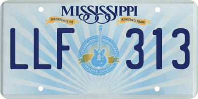 MS license plate LLF313