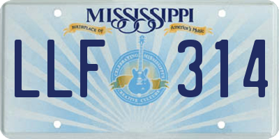 MS license plate LLF314