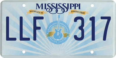 MS license plate LLF317