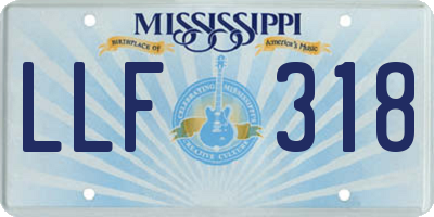 MS license plate LLF318