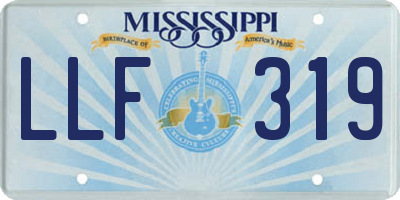 MS license plate LLF319