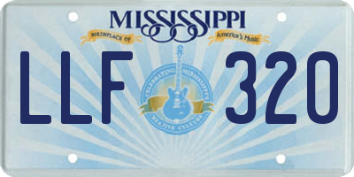 MS license plate LLF320