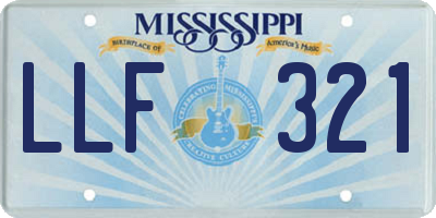 MS license plate LLF321