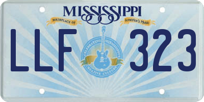 MS license plate LLF323
