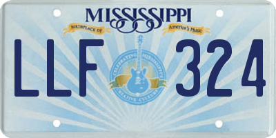 MS license plate LLF324