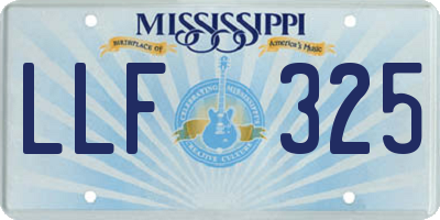 MS license plate LLF325