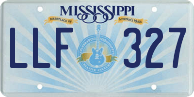 MS license plate LLF327