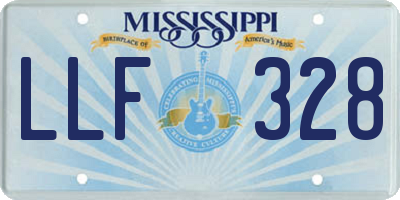 MS license plate LLF328
