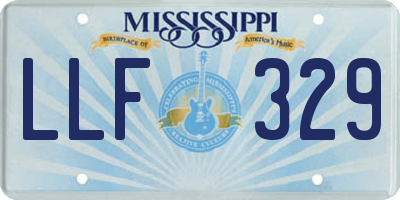 MS license plate LLF329