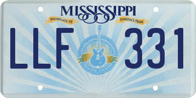 MS license plate LLF331